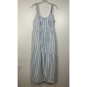 Old Navy Women's Striped Cami Sundress Size Small Tiered Midi Dress Blue White